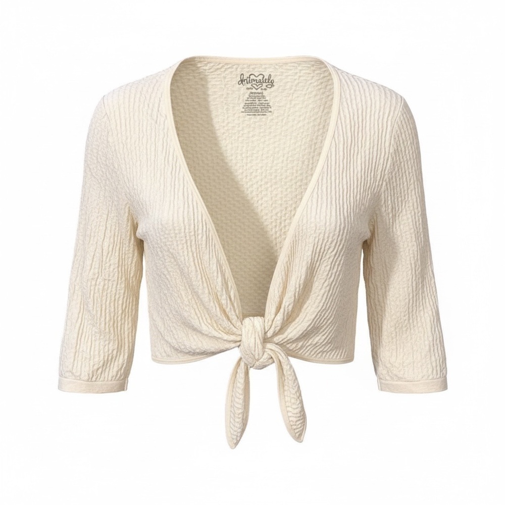 Free People Intimately cream tie front crop top, XS/S